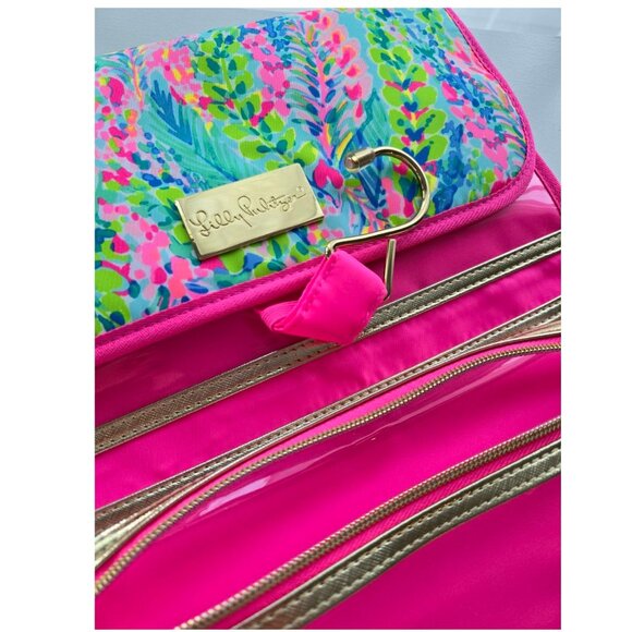 Lilly Pulitzer "Catch the Wave" Luggage Travel Bag Cosmetic Makeup Case - Picture 6 of 11